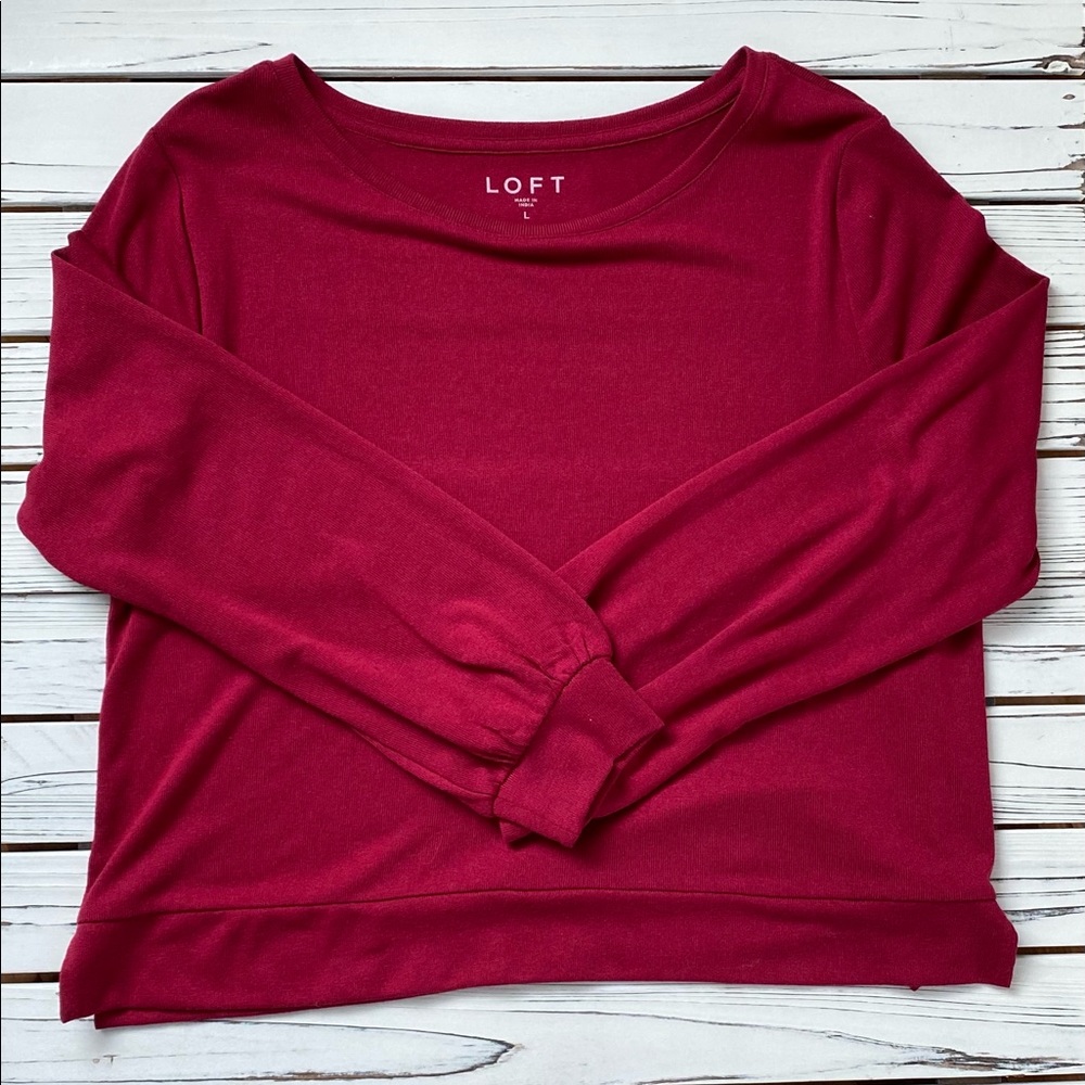 LOFT Lightweight Balloon Sleeve Sweater